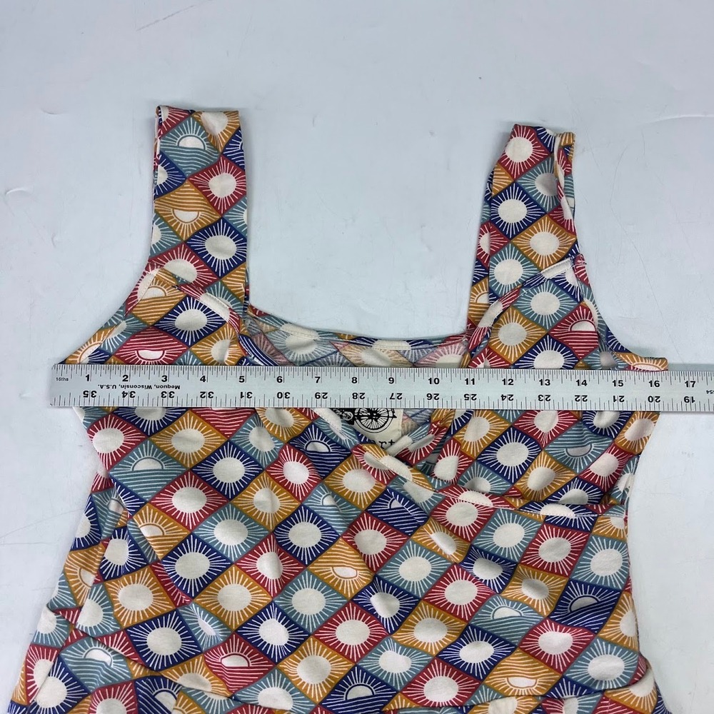 Effie's Heart Womens Geometric Sunburst Fit and Flare Dress Multicolor Large - Picture 11 of 13